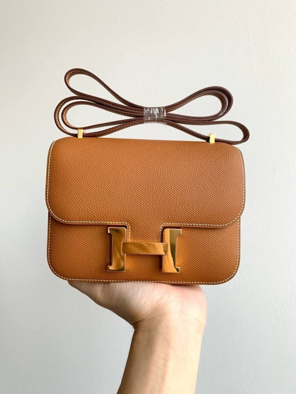 Hermes Constance 18 Crossbody in Gold/Brown
